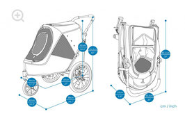 InnoPet® Hundebuggy/Fahrradanhänger "Sporty Trailer Evolution" - IPS-057/BR - Latte Macchiato